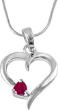 Surat Diamonds Ruby Sterling Silver Pendant