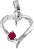 Surat Diamonds Ruby Sterling Silver Pendant