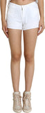 SMART DENIM Solid Women's White Denim Shorts