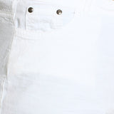 SMART DENIM Solid Women's White Denim Shorts