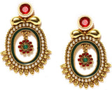 Fida Elegant Gold and Red Copper Drop Earring