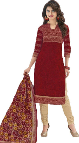 Abhinl Fashion Cotton Printed Semi-stitched Salwar Suit Dupatta Material