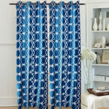 Shop24decor Polyester Sky Blue Self Design Eyelet Door Curtain