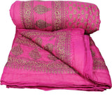 Spangle Floral Single Quilts & Comforters PINK
