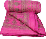 Spangle Floral Single Quilts & Comforters PINK