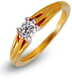 Shashvat Jewels The Stripe Solitaire Gold Diamond 18 K Ring