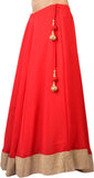 Sharleez Solid Women's A-line Red Skirt