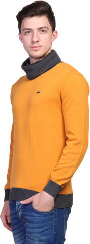 Tsavo Solid Turtle Neck Casual Men's Sweater