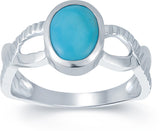 G-Luck Silver Turquoise NA K Ring