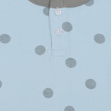 Mom and Kid Baby Girl's Printed Blue, Grey Top & Pyjama Set