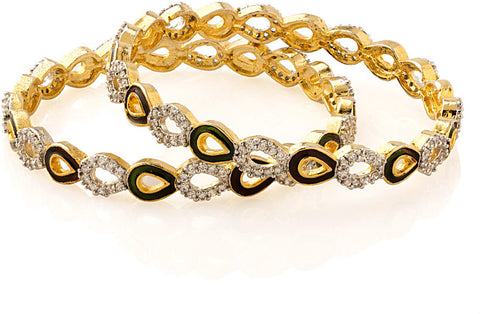 Voylla Alloy Cubic Zirconia Yellow Gold Kada