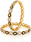 Voylla Alloy Cubic Zirconia Yellow Gold Kada