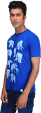 One For Blue Animal Print Men's Round Neck T-Shirt