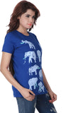 One For Blue Animal Print Men's Round Neck T-Shirt