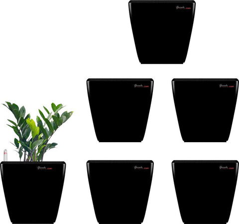 Yuccabe Italia Stella Black Self Watering Plant Container Set