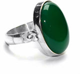 Manirathnum Green Onyx Gemstone Silver Ring Sterling Silver Onyx Brass NA K Ring
