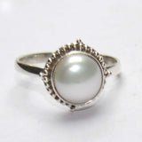 Manirathnum Pearl Gemstone Silver Ring Sterling Silver Pearl Brass NA K Ring