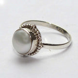 Manirathnum Pearl Gemstone Silver Ring Sterling Silver Pearl Brass NA K Ring