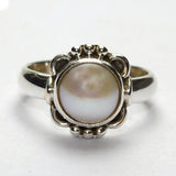 Manirathnum Pearl Gemstone Silver Ring Sterling Silver Pearl Brass NA K Ring