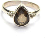 Manirathnum Smoky Quartz Gemstone Silver Ring Sterling Silver Quartz Brass NA K Ring