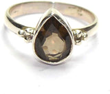 Manirathnum Smoky Quartz Gemstone Silver Ring Sterling Silver Quartz Brass NA K Ring