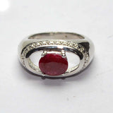 Manirathnum Ruby Gemstone Silver Ring Sterling Silver Ruby Brass NA K Ring