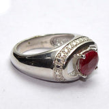 Manirathnum Ruby Gemstone Silver Ring Sterling Silver Ruby Brass NA K Ring