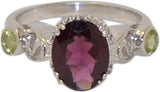 Manirathnum Manirathnum Garnet & Peridot Gemstone Silver Ring Sterling Silver Garnet Brass NA K Ring