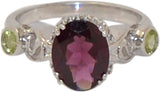Manirathnum Manirathnum Garnet & Peridot Gemstone Silver Ring Sterling Silver Garnet Brass NA K Ring