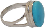 Manirathnum Manirathnum Tourquise Original Gemstone Silver Ring Sterling Silver Turquoise Brass NA K Ring