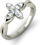 BlueStone The Aster White Gold Diamond 18 K Ring