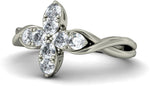 BlueStone The Aster White Gold Diamond 18 K Ring