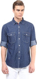 Silver Streak Men's Printed Casual Denim Shirt