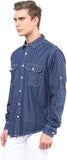 Silver Streak Men's Printed Casual Denim Shirt