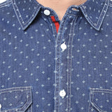 Silver Streak Men's Printed Casual Denim Shirt