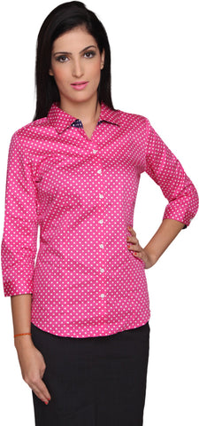 Bombay High Women's Polka Print Formal Shirt