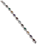 Be You Sterling Silver Quartz Rhodium Tennis Bracelet