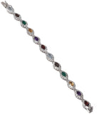 Be You Sterling Silver Quartz Rhodium Tennis Bracelet