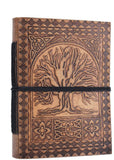 Store Indya Hand Crafted Embossed Leather Diary with Celtic Patterns Regular Journal Hard Bound