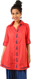INDRICKA Casual Roll-up Sleeve Solid Women's Top