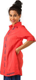 INDRICKA Casual Roll-up Sleeve Solid Women's Top