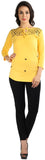 Wajbee Casual 3/4 Sleeve Solid Women's Top