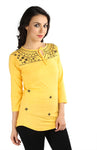 Wajbee Casual 3/4 Sleeve Solid Women's Top