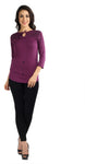 Wajbee Casual 3/4 Sleeve Solid Women's Top