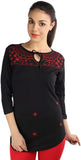 Wajbee Casual 3/4 Sleeve Solid Women's Top