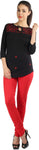 Wajbee Casual 3/4 Sleeve Solid Women's Top