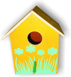 Scrap Wood Birdhouse SURA-YELLOW-1 Bird House