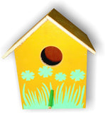 Scrap Wood Birdhouse SURA-YELLOW-1 Bird House