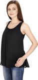 SVT ADA COLLECTIONS Casual Sleeveless Solid Women's Black Top