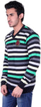 AUSTIN WOOD Striped V-neck Casual Men's Sweater